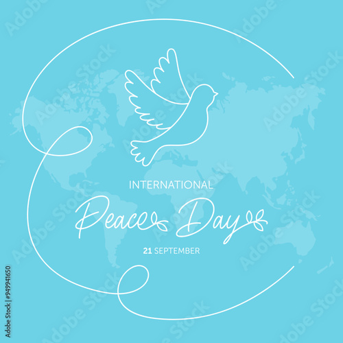 21 september international world peace day concept design vector illustration