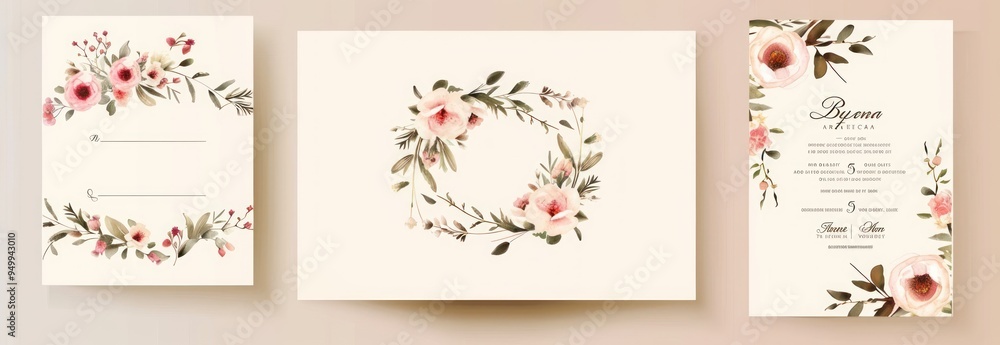 Elegant Floral Wedding Invitation Elegant Floral Wedding Invitation