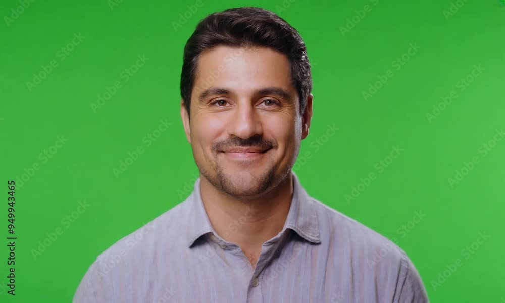 Smiling Man on Green Screen Background Smiling Man on Green Screen Background