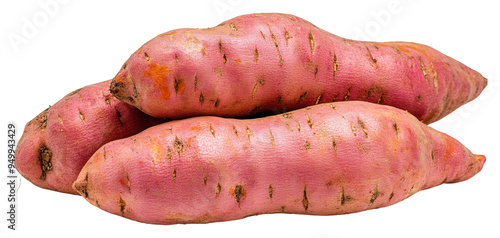 Fresh sweet potatoes isolated on transparent background photo