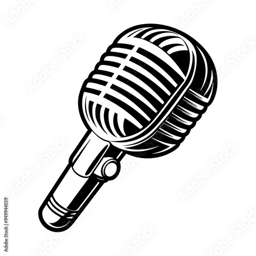 a microphone silhouette vector art