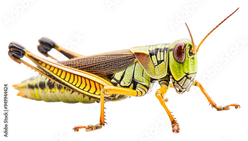 Wallpaper Mural Bright green grasshopper perched on a surface isolated on transparent background Torontodigital.ca