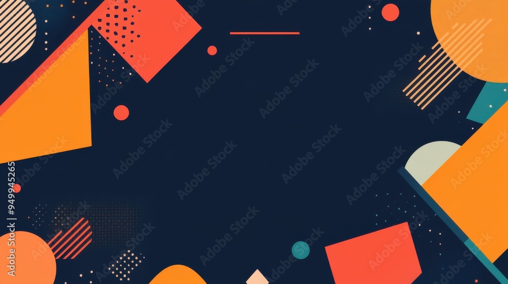 Abstract design featuring colorful geometric shapes on a dark background, ideal for creative projects and modern themes. Abstract design featuring colorful geometric shapes on a dark background, ideal for creative projects and modern themes.