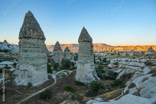 Unique geological formations in Gorkundere Valley in Cappadocia, Turkey. photo