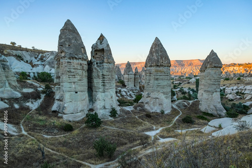 Unique geological formations in Gorkundere Valley in Cappadocia, Turkey. photo