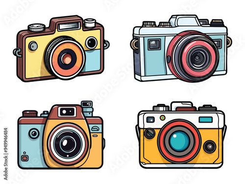 Photo camera clipart design illustration