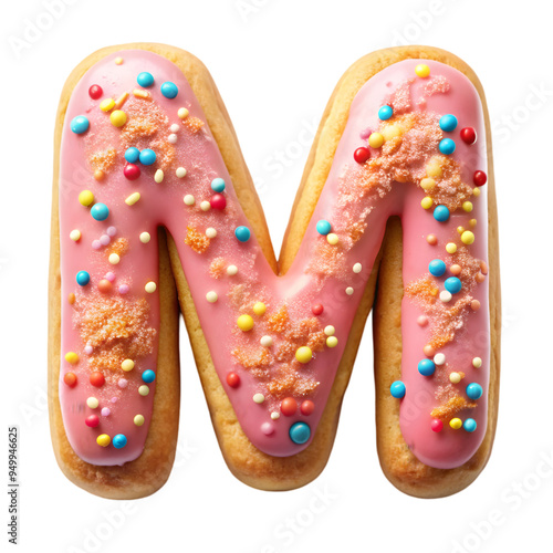 letter m donut alphabet isolated