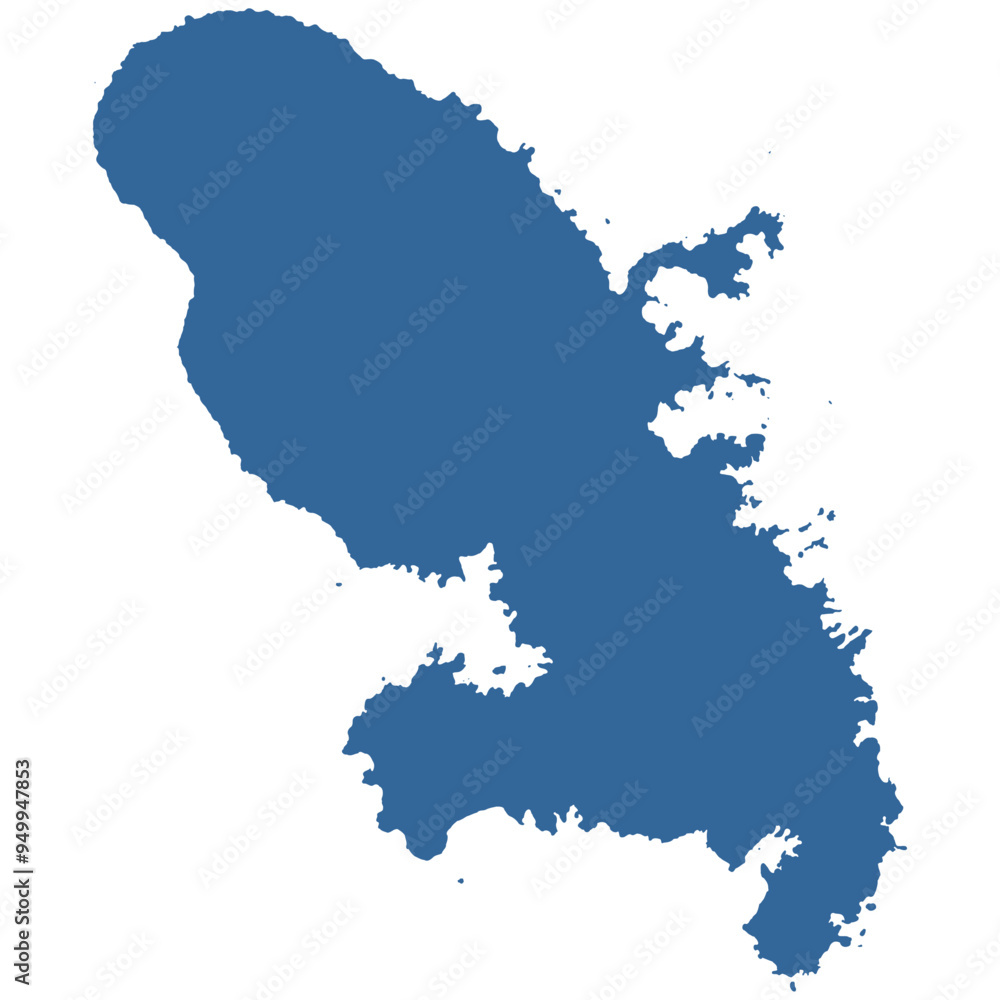 Fototapeta premium Vector outline map of Martinique