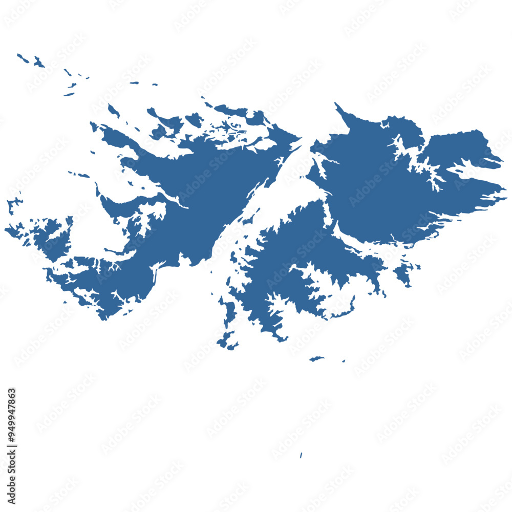 Vector outline map of Falkland Islands Vector outline map of Falkland Islands