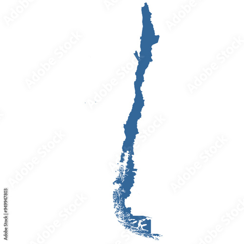 Vector outline map of Chile