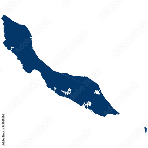 Vector outline map of Curacao