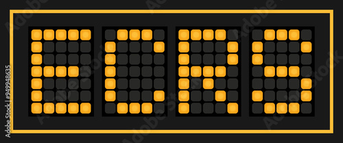Orange color led banner in word ECRS (Abbreviation of Eliminate, Combine, Rearrange, and Simplify) on black background