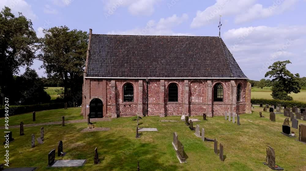 Aerial View of the Old Church in Katlijk, Friesland Aerial View of the Old Church in Katlijk, Friesland