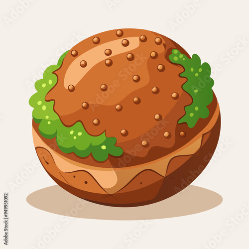 Falafel Illustration Vector - Perfect for Culinary and Recipe Projects