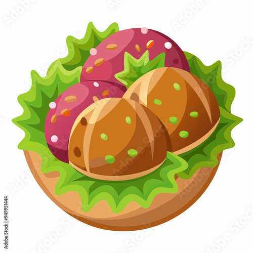 Falafel Illustration Vector - Perfect for Culinary and Recipe Projects