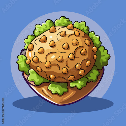 Falafel Illustration Vector - Perfect for Culinary and Recipe Projects