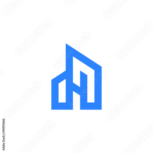 real estate blue abstract logo, modern minimalist design, simple and memorable Free Download real estate blue abstract logo, modern minimalist design, simple and memorable - GFXLoad