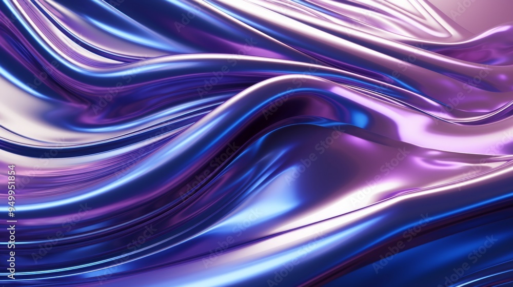 Purple chrome plastic abstract waving background surface. Neural network ai generated art Purple chrome plastic abstract waving background surface. Neural network ai generated art