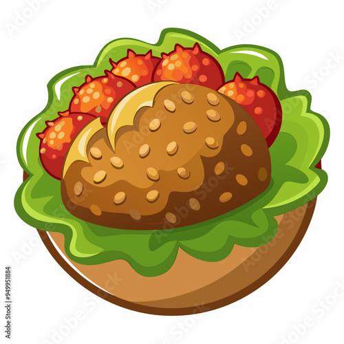 Falafel Illustration Vector - Perfect for Culinary and Recipe Projects