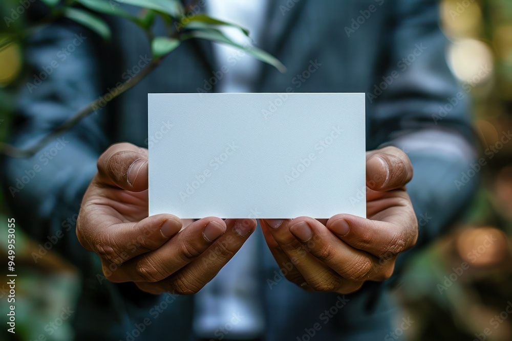 Blank Business Card in Hand Blank Business Card in Hand