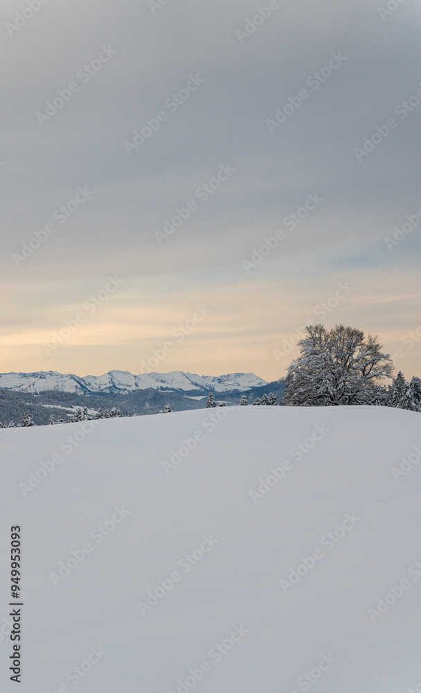 Obraz premium Sunset in the german alps in winter