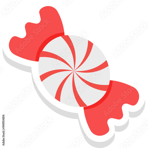 Toffee sticker vector icon in isolated background 