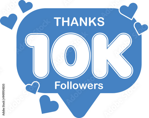 10k Follower Thank You Blue Banner Bubble Speech