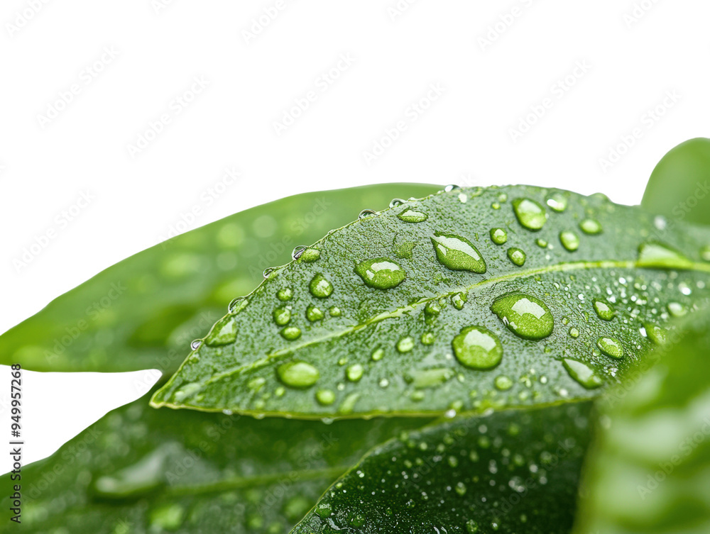Close-up of green leaves with raindrops, showcasing nature's beauty and freshness. Ideal for eco-friendly themes and botanical designs. Close-up of green leaves with raindrops, showcasing nature's beauty and freshness. Ideal for eco-friendly themes and botanical designs.