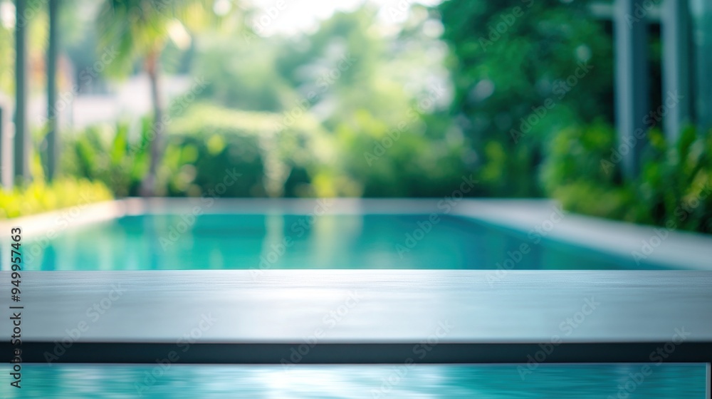 Blurred Poolside View Blurred Poolside View