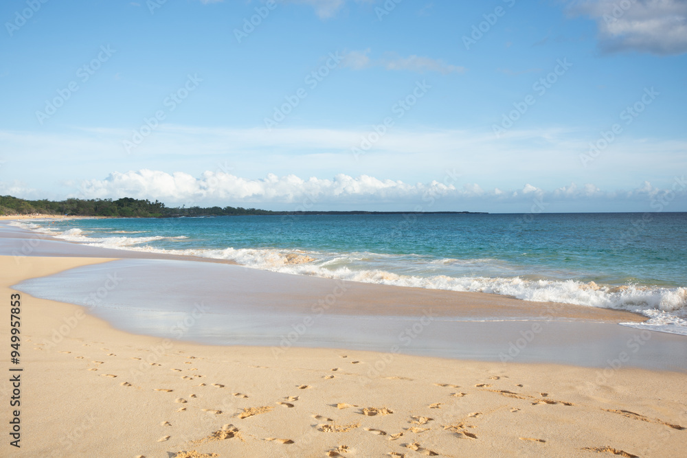 View of the Big beach of Makena state park on Maui, Hawaii in Summer 2024 View of the Big beach of Makena state park on Maui, Hawaii in Summer 2024