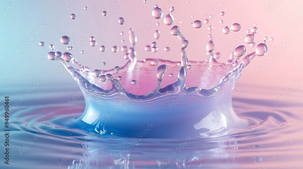 A splash of water with a pink and purple hue. The water is in the shape of a crown. advertisement photography, splash of drop of water , bright colors ,studio lighting A splash of water with a pink and purple hue. The water is in the shape of a crown. advertisement photography, splash of drop of water , bright colors ,studio lighting