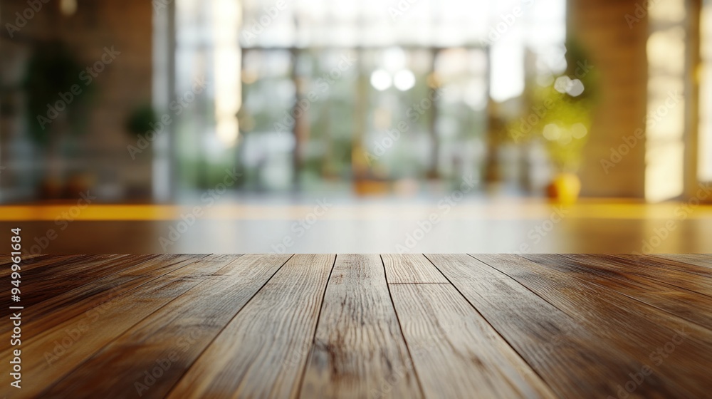 Wooden Tabletop with Blurred Background Wooden Tabletop with Blurred Background