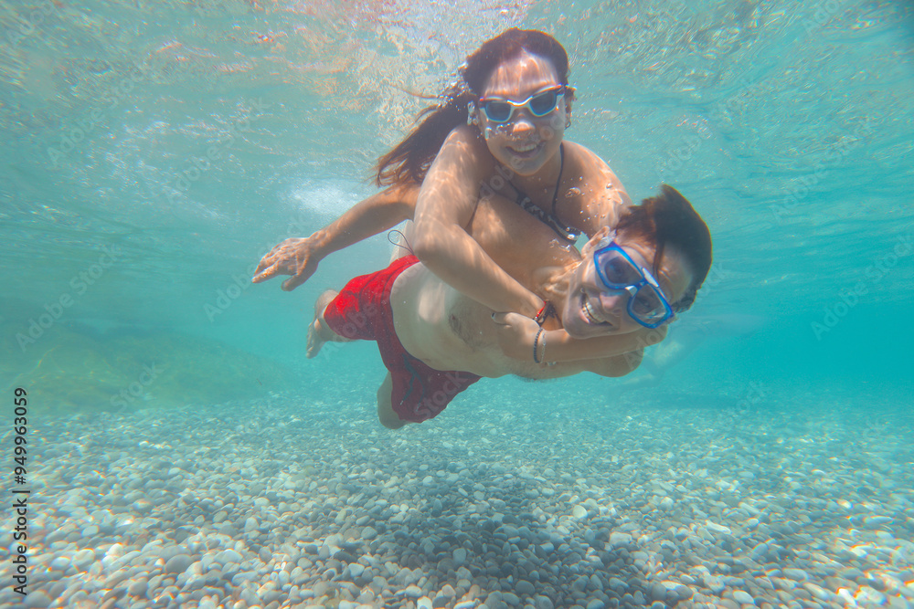 couple in swimming pool