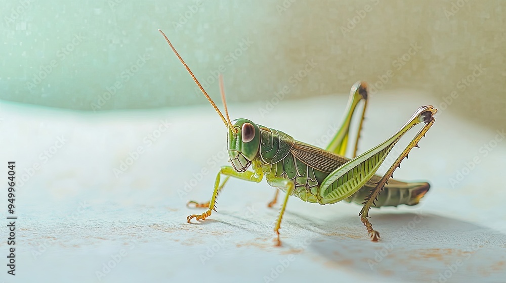 Grasshopper isolated on paper background Grasshopper isolated on paper background