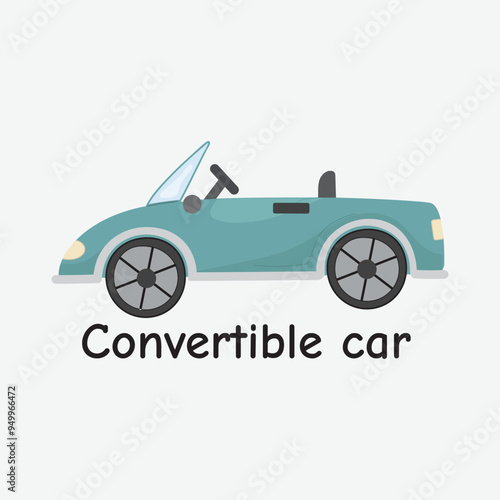 Convertible Car Vector Illustration for Summer