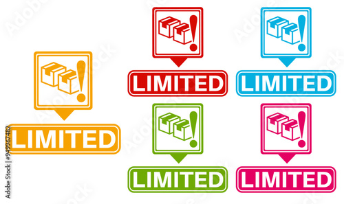 set vector limited icon. product limited template banner design vector illustration