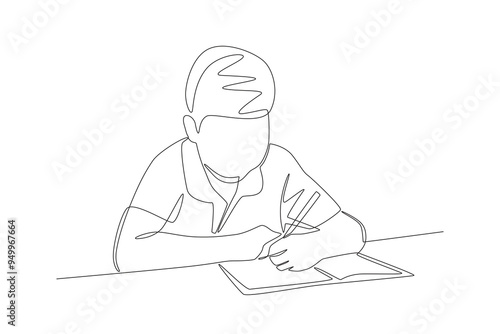 Homework in concept one-line drawing