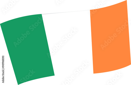 The national flag of Ireland. Vector illustration with transparent background.