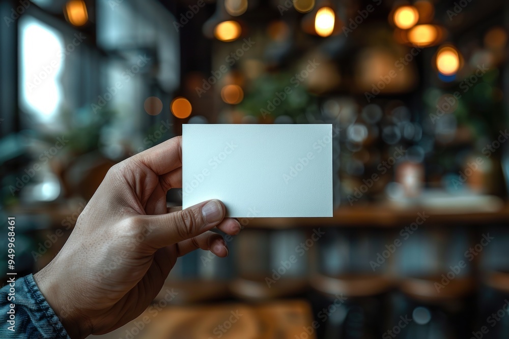 Blank Business Card Mockup in a Cafe Blank Business Card Mockup in a Cafe