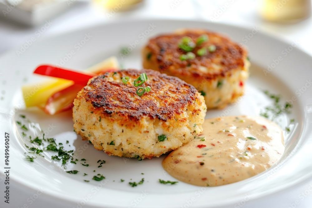 Delicious Crab Cakes with Creamy Sauce Delicious Crab Cakes with Creamy Sauce