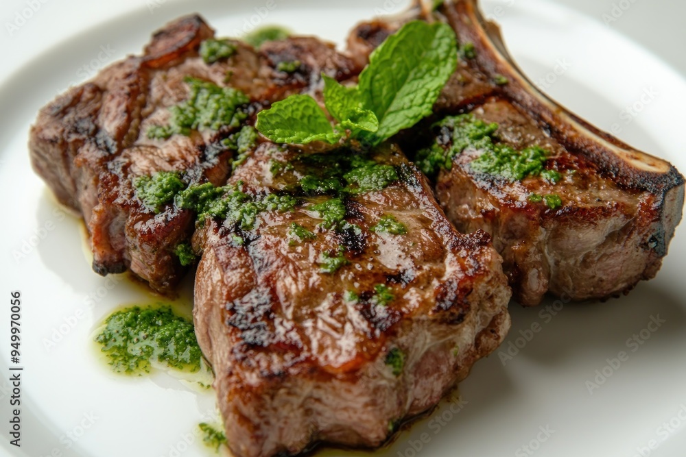 Grilled Lamb Chops with Mint Sauce Grilled Lamb Chops with Mint Sauce