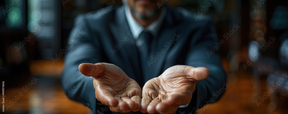 Man Offering Empty Hands Man Offering Empty Hands