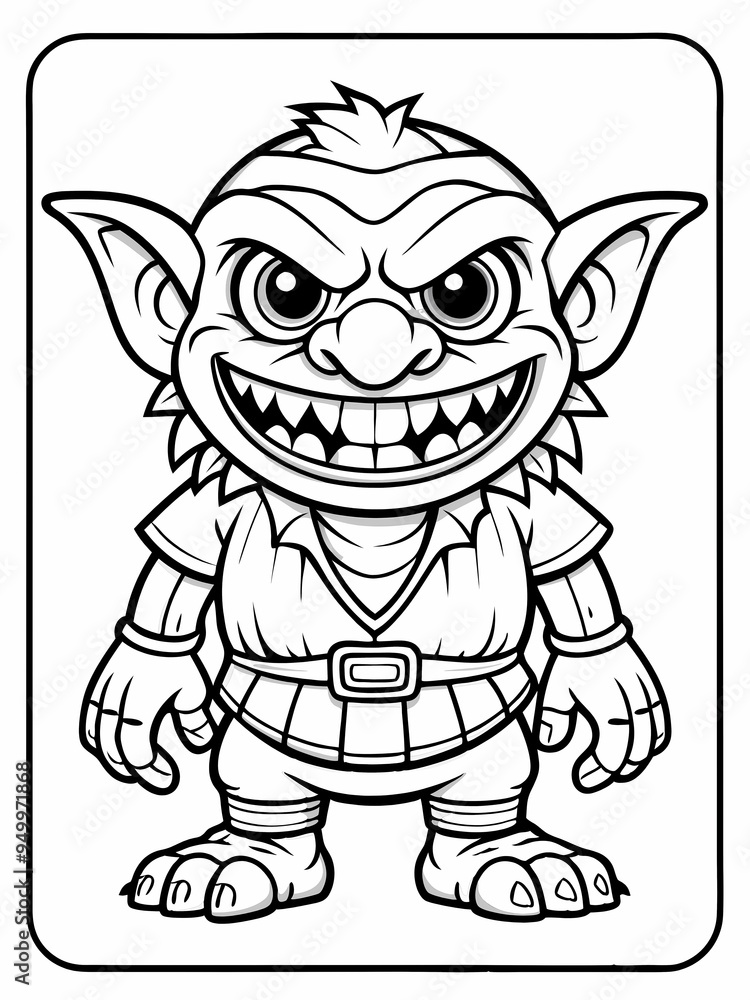 Fantasy Goblin Character Detailed Line Drawing Coloring Page Fantasy Goblin Character Detailed Line Drawing Coloring Page