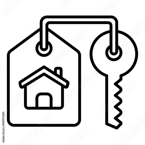 house key line icon photo