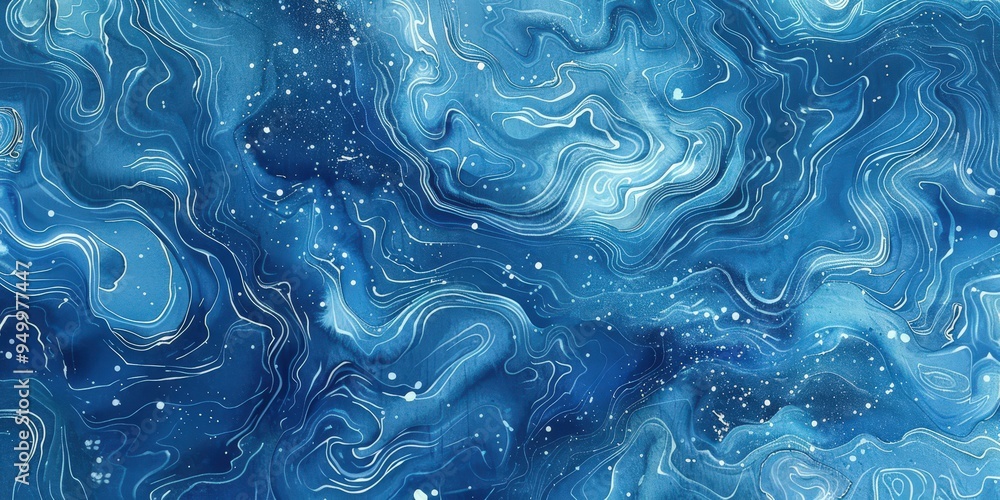 Abstract Blue Swirls with White Speckles Abstract Blue Swirls with White Speckles