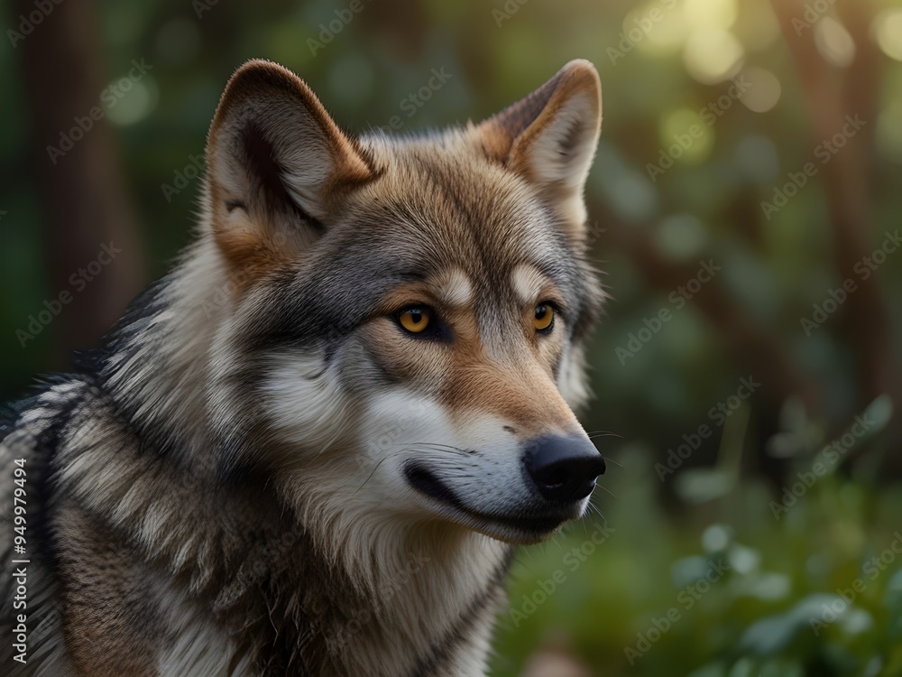 Close-Up Cute Wolf, Great for Nature Lovers and Animal-Themed Decor Close-Up Cute Wolf, Great for Nature Lovers and Animal-Themed Decor