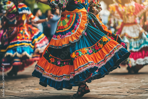 Dynamic Traditional Dance Performance at Day of the Dead Event 