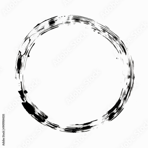 Circle brush illustration , Circle brush isolated white transparent background,