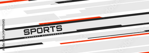 Wallpaper Mural White modern sports banner design with diagonal black and red lines. Vector abstract illustration sports background. Torontodigital.ca