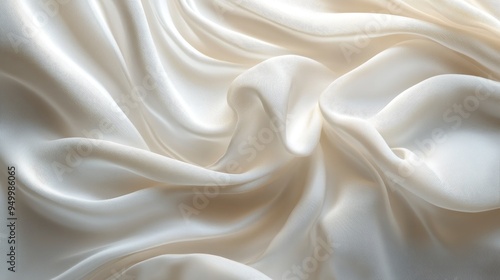 A white fabric with a pattern of lines and swirls